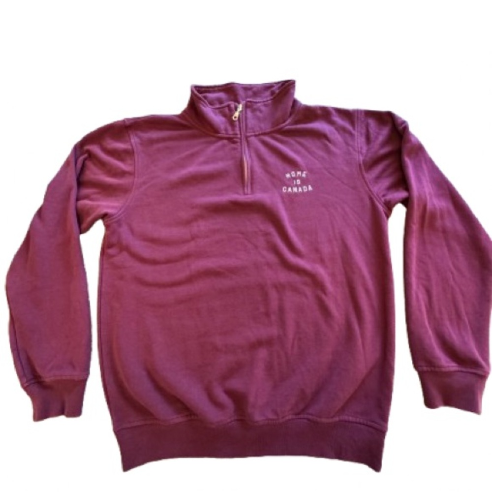 Home is Canada Quarter-Zip Sweater - Purple